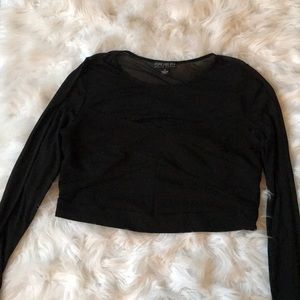 Black Sheer Crop Top